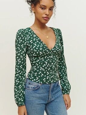 Reformation Nell Top in Green